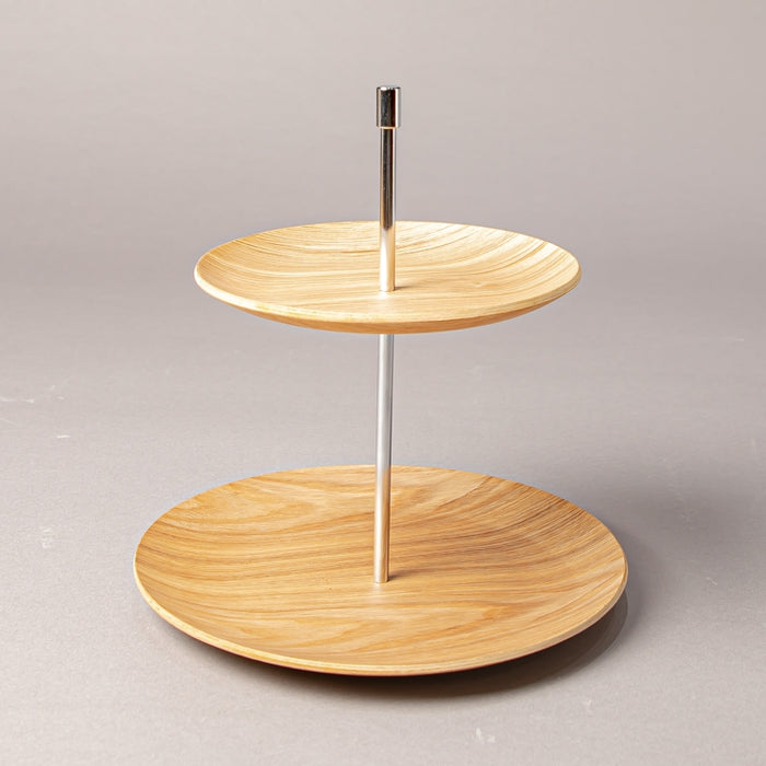 WOODEN TRAY 2 FLOOR 19CM+25CM NATURAL (202107408)