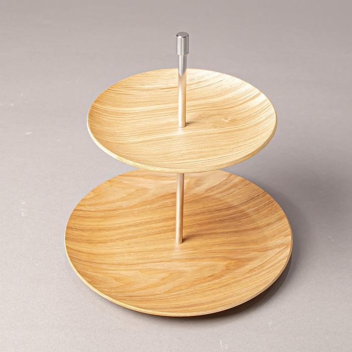 WOODEN TRAY 2 FLOOR 19CM+25CM NATURAL (202107408)