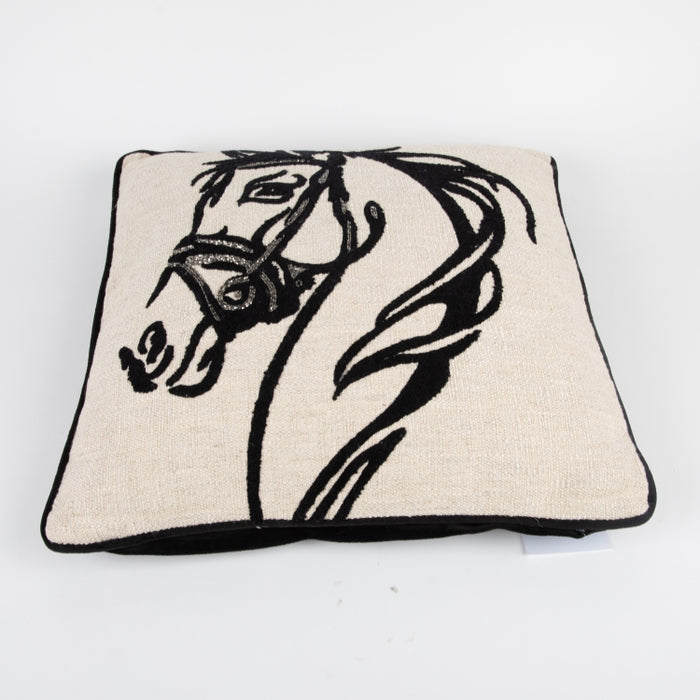 CUSHION HORSE NTRL/BLACK 45X45 (327131004)