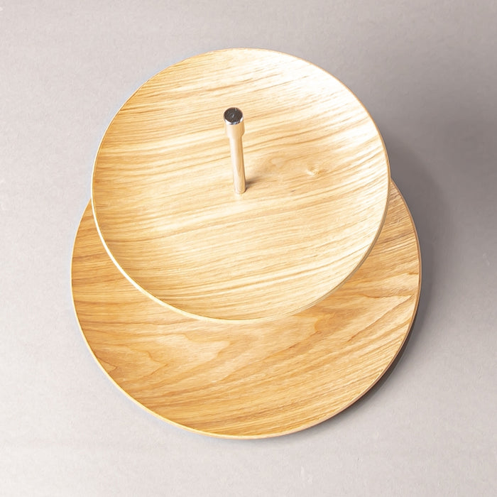 WOODEN TRAY 2 FLOOR 19CM+25CM NATURAL (202107408)