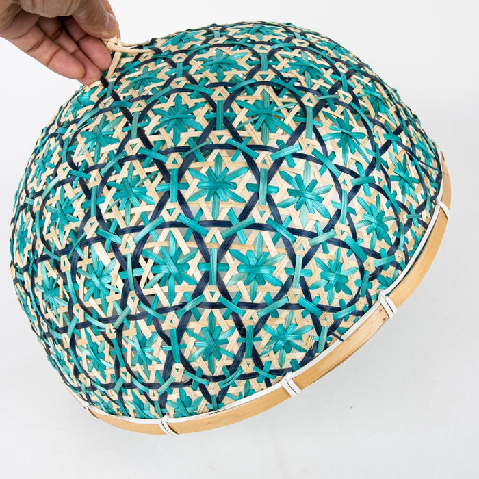 BAMBOO WOVEN NTRL FOOD COVER BLUE/TEAL (202044557)