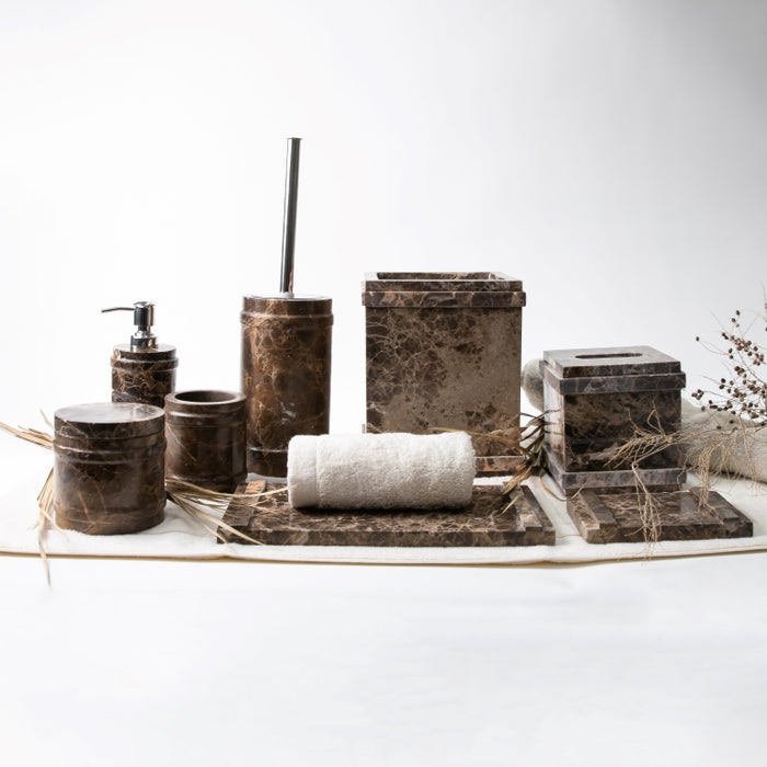 OTL-8PCS BATHROOM SET BROWN EMBRDR (264846579)