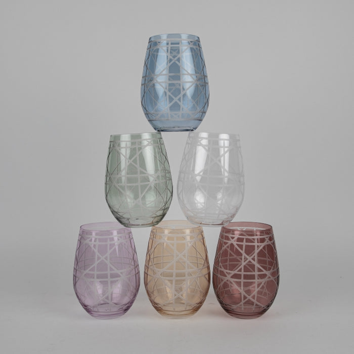GLASS TUMBLER SET/6PCS PINK (202016435)