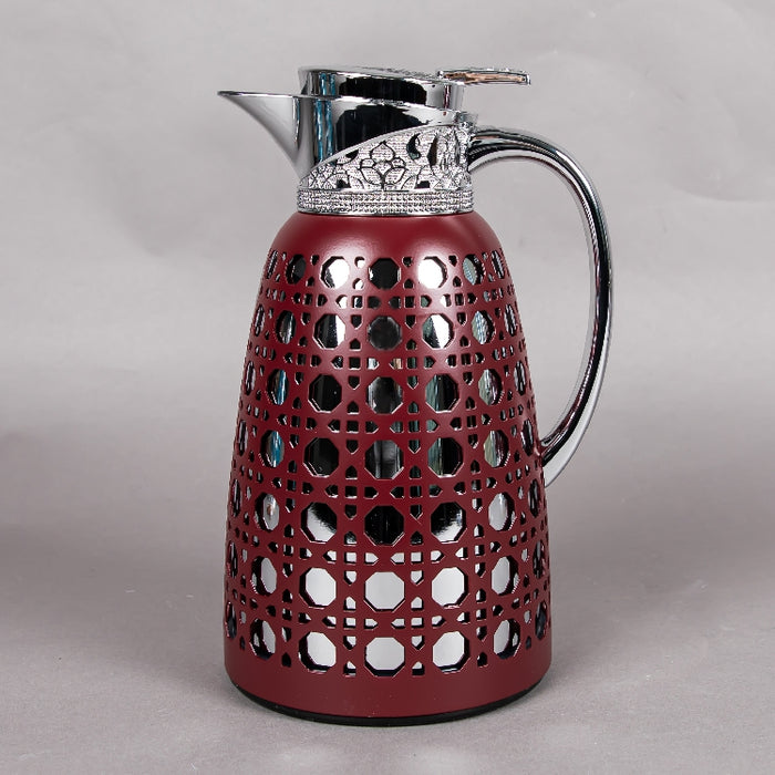 JIEGUAN VACUUM FLASK 1LITER MAROON/SILVER (202035070)