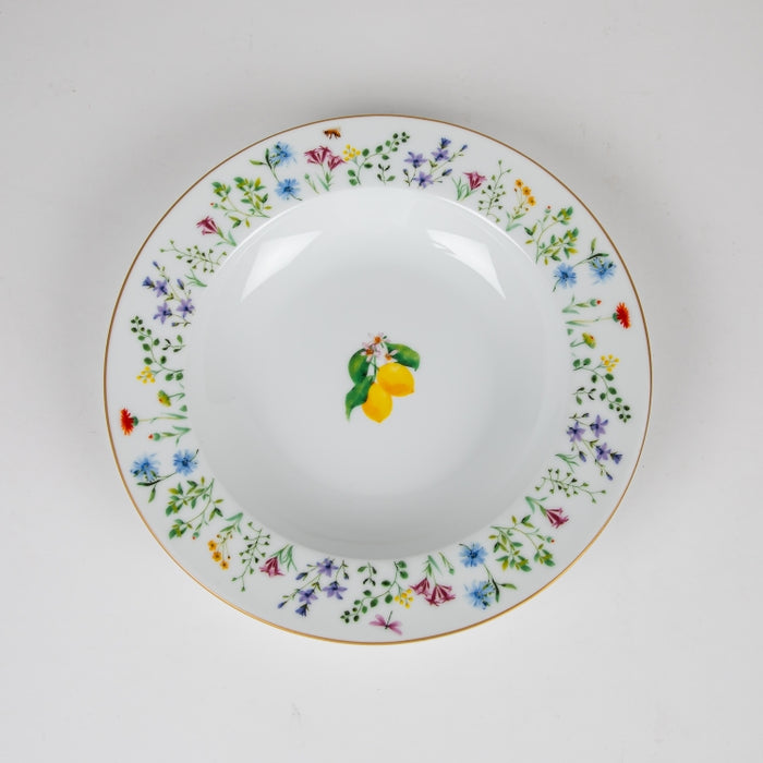 FLEURS CITRONS PORCELAIN SOUP PLATE 21.5CM (202073342)
