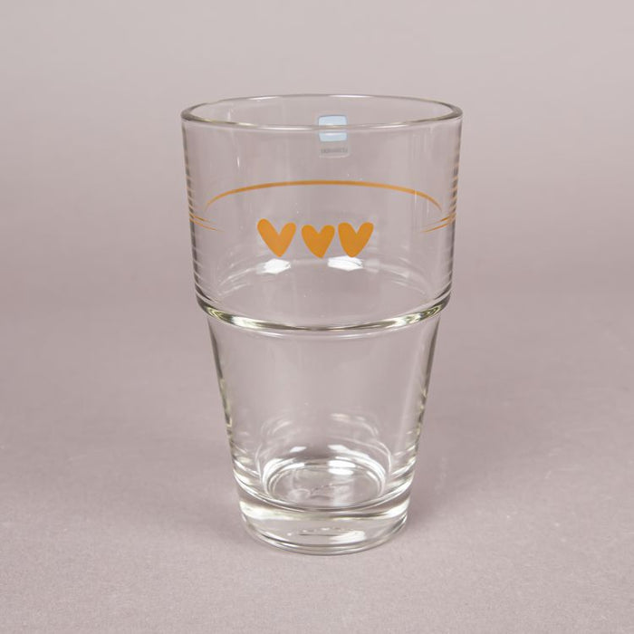SOLO 1PC GLASS  TUMBLER 410ML HEARTS (202015832)