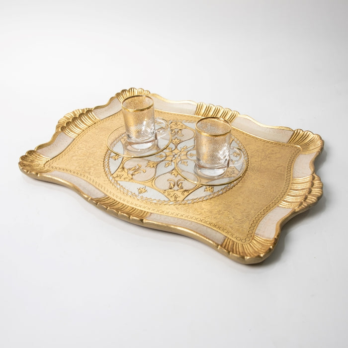 FALCONIERI WOODEN RECT.TRAY MED GOLD/I (202107440)