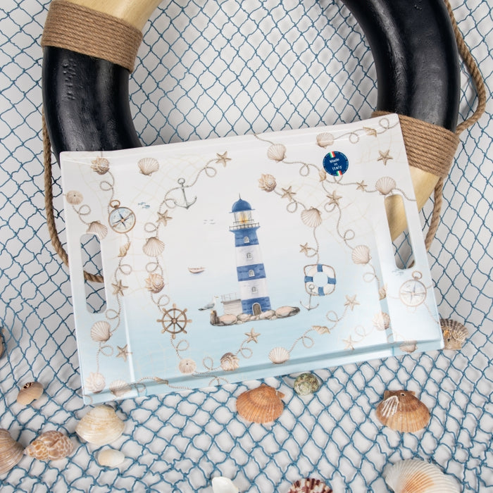 BLUE LIGHTHOUSE RECT.TRAY  38X27 (202073469)