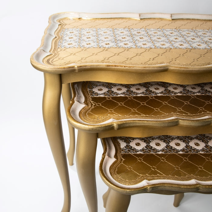 CALFUCCI WOODEN GOLD SET/3PCS TABLE IV/SLV (202107452)