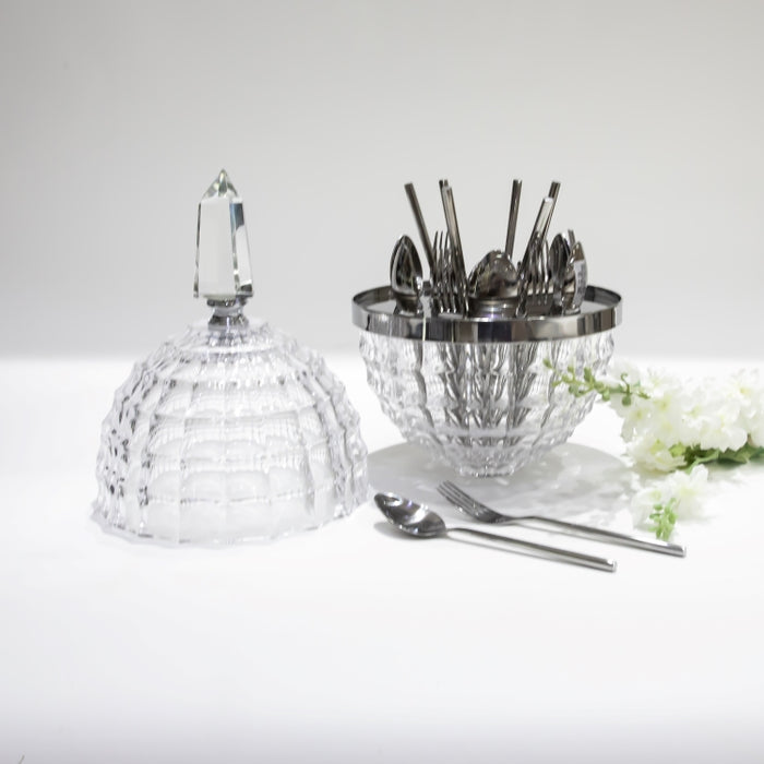 DAZHANG-CUTLERY HOLDER SILVER D23CM (202245121)