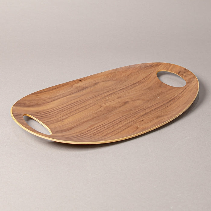 WOODEN TRAY OVAL 45CMX28CM WALNUT (202107427)
