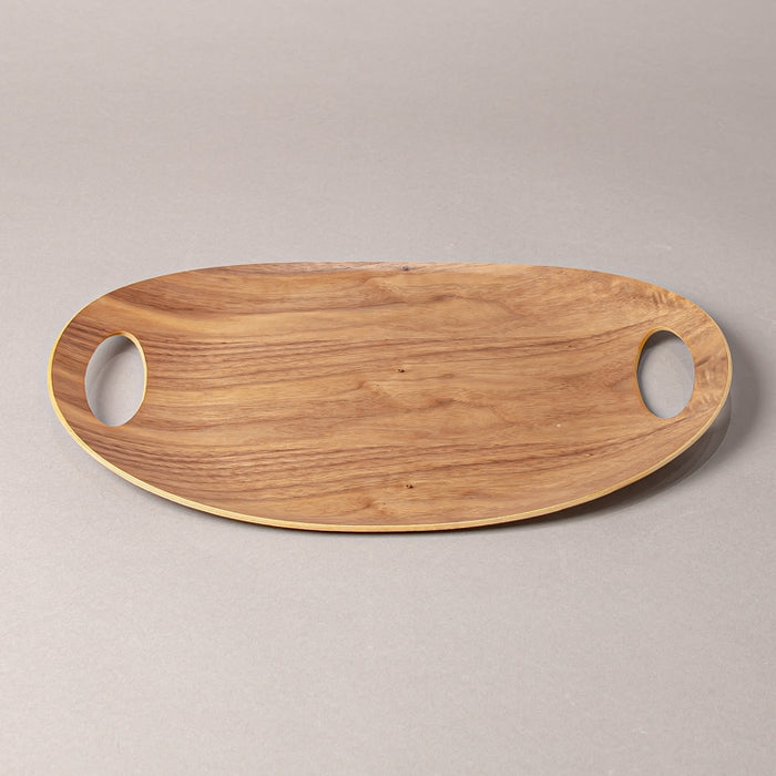 WOODEN TRAY OVAL 45CMX28CM WALNUT (202107427)