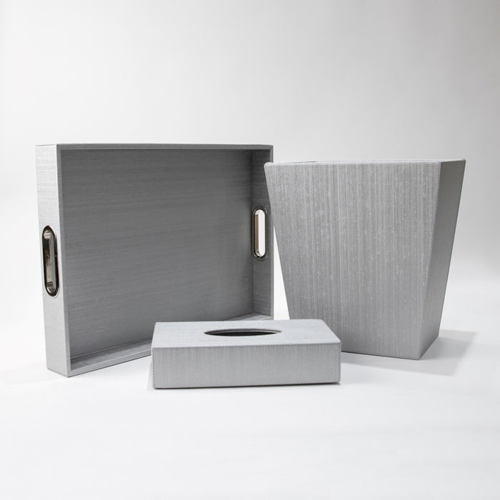 CONIC WASTE BASKET SILK SILVER (202042181)