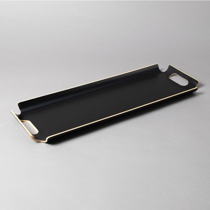 WOODEN TRAY 55CMX20CM BLACK (202107412)