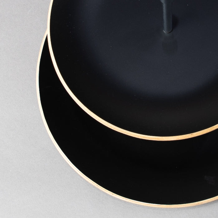 WOODEN TRAY 2 FLOOR 19CM+25CM BLACK (202107409)