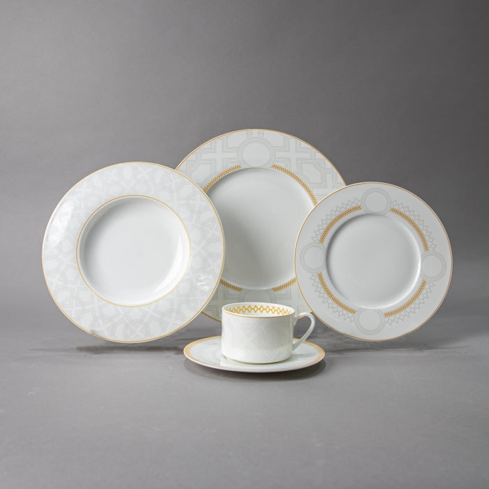 FOSUNY-FINE BONE 20PCS DINNER SET WHITE/GOLD (202029261)