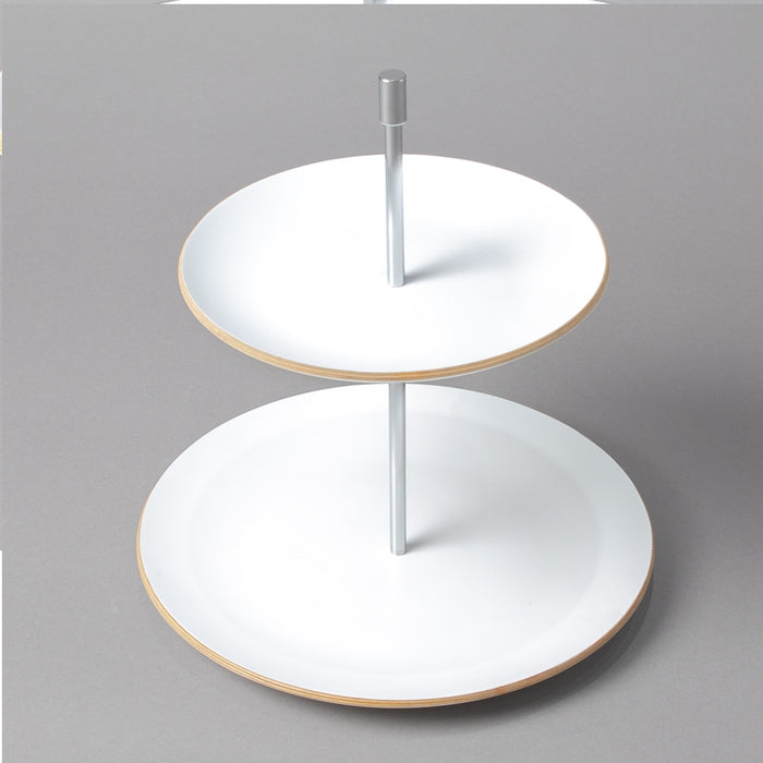 WOODEN TRAY 2 FLOOR 19CM+25CM WHITE (202107410)