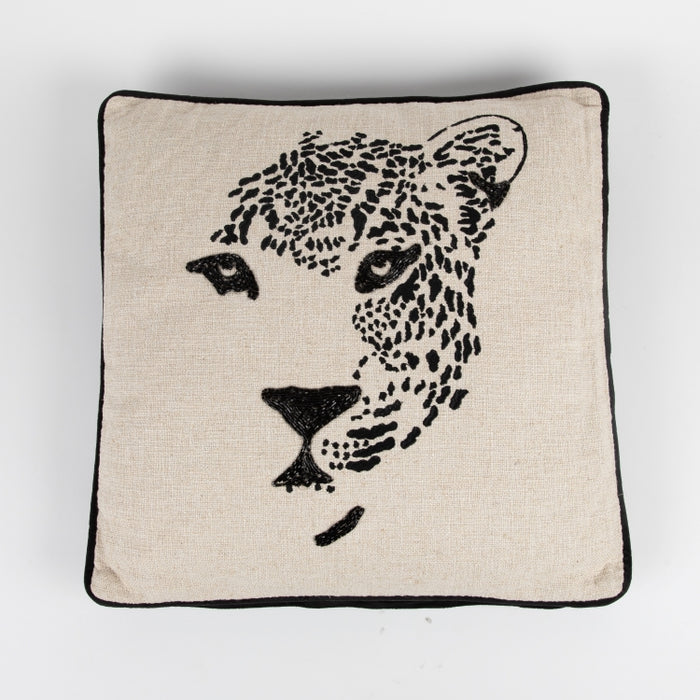 CUSHION LEOPARD NTRL/BLACK 45X45 (327131008)