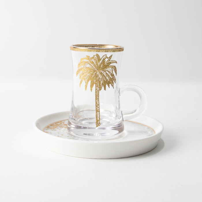 TWINS-6PCS TEACUP&SAUCER PALM GOLD (202029267)