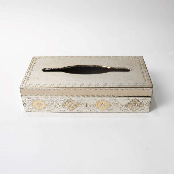 FIRIDOLFI WOODEN SILVER TISSUE BOX IV/G (202140036)