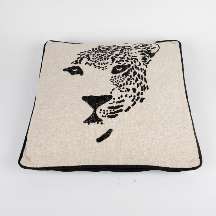 CUSHION LEOPARD NTRL/BLACK 45X45 (327131008)