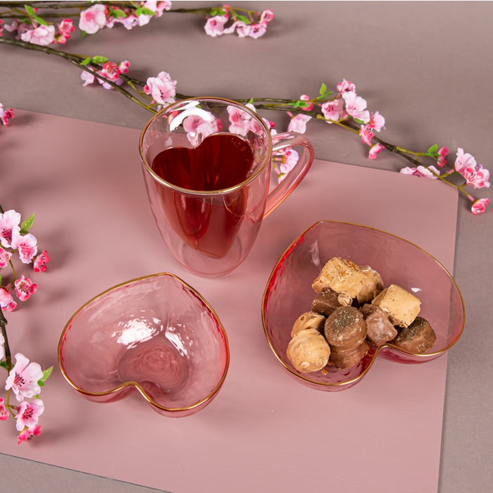 AMOUR BRCLCATE 2PC ASST BOWL PINK (202016258)