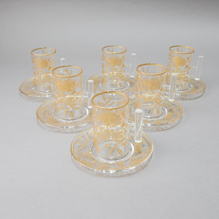 NABEISI-SET/6PCS TEACUP&SAUCER GOLD (202016524)