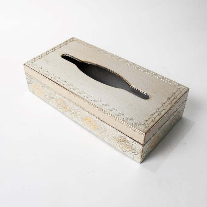 FIRIDOLFI WOODEN SILVER TISSUE BOX IV/G (202140036)