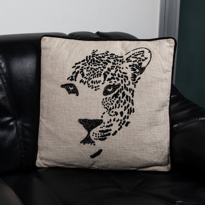 CUSHION LEOPARD NTRL/BLACK 45X45 (327131008)