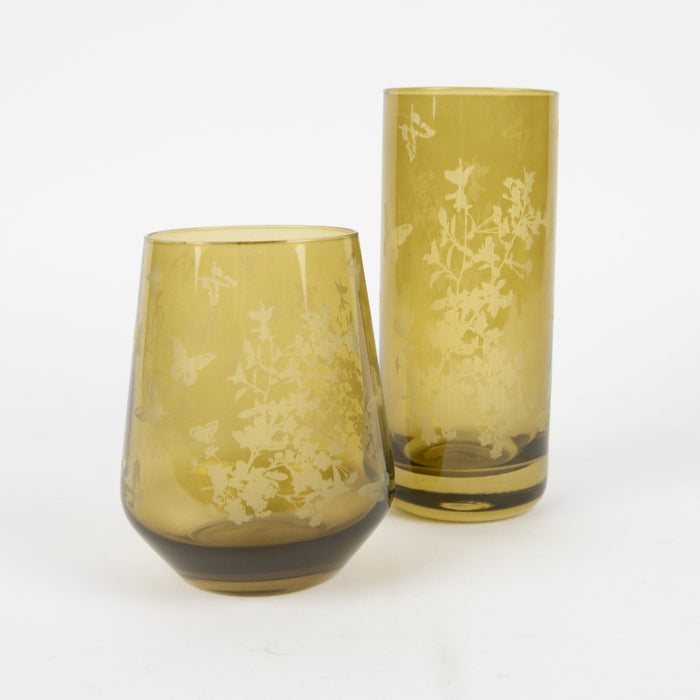 KEYLINK-SET/6PCS HIGH GLASS CUP YELLOW (202016446)