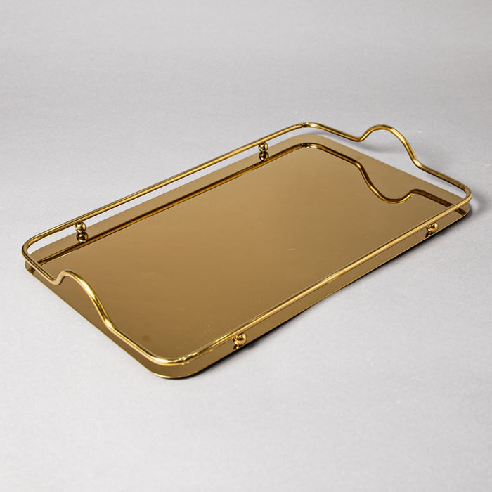STEEL TRAY 42CMX27CM GOLD LARGE (202016357)