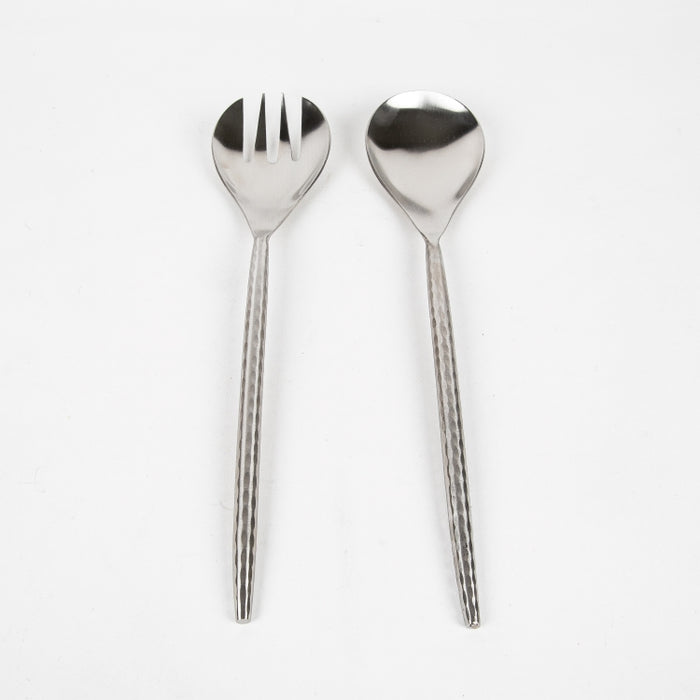HAMMERED 2PC SALAD SERVER SILVER (202061237)