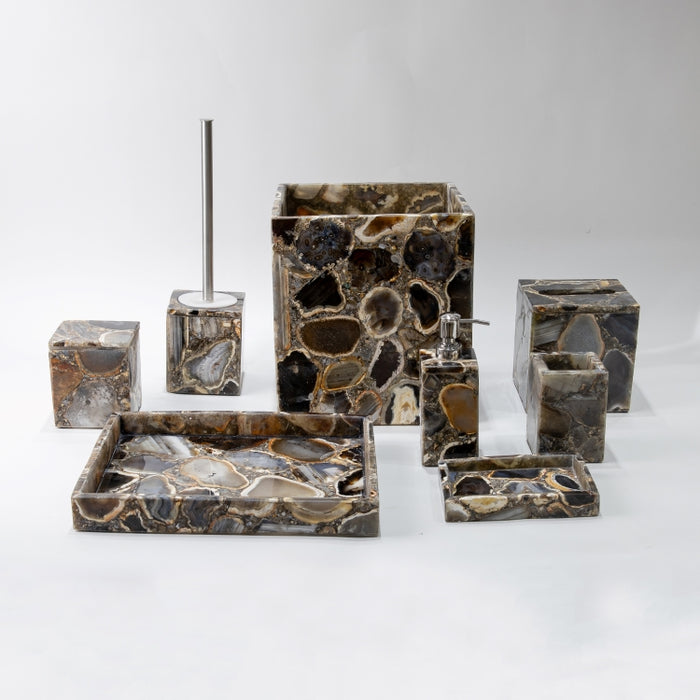 AS-8PCS BATHROOM SET GREY AGATE (264846584)