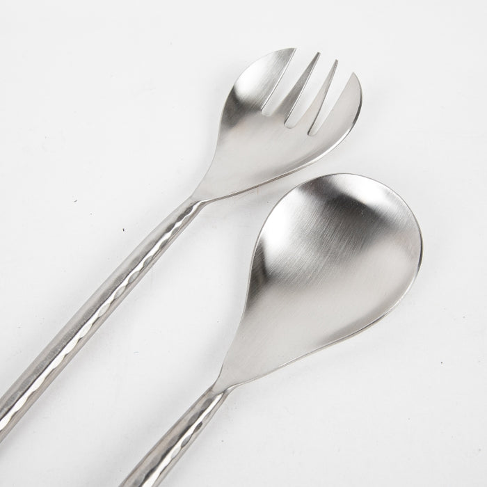 HAMMERED 2PC SALAD SERVER SILVER (202061237)