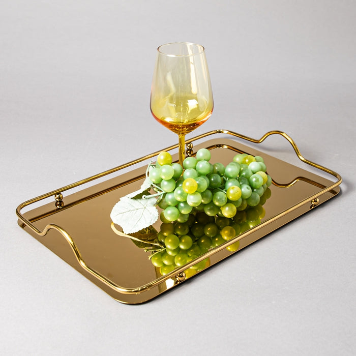STEEL TRAY 42CMX27CM GOLD LARGE (202016357)