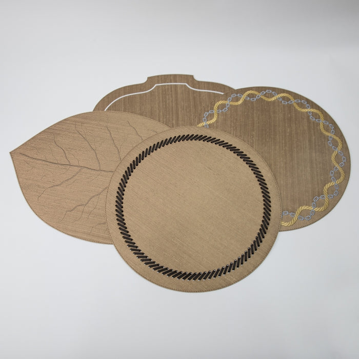 LEAF PLACEMAT SILK BRONZE (202055082)