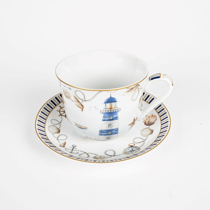 BLUE LTHOUSE BREAKFAST CUP&SAUCER 370ML (202073464)