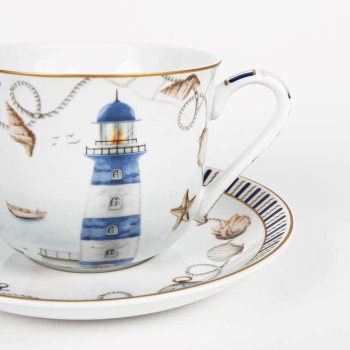 BLUE LTHOUSE BREAKFAST CUP&SAUCER 370ML (202073464)
