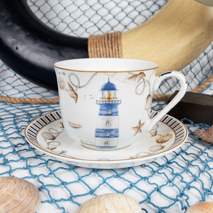 BLUE LTHOUSE BREAKFAST CUP&SAUCER 370ML (202073464)