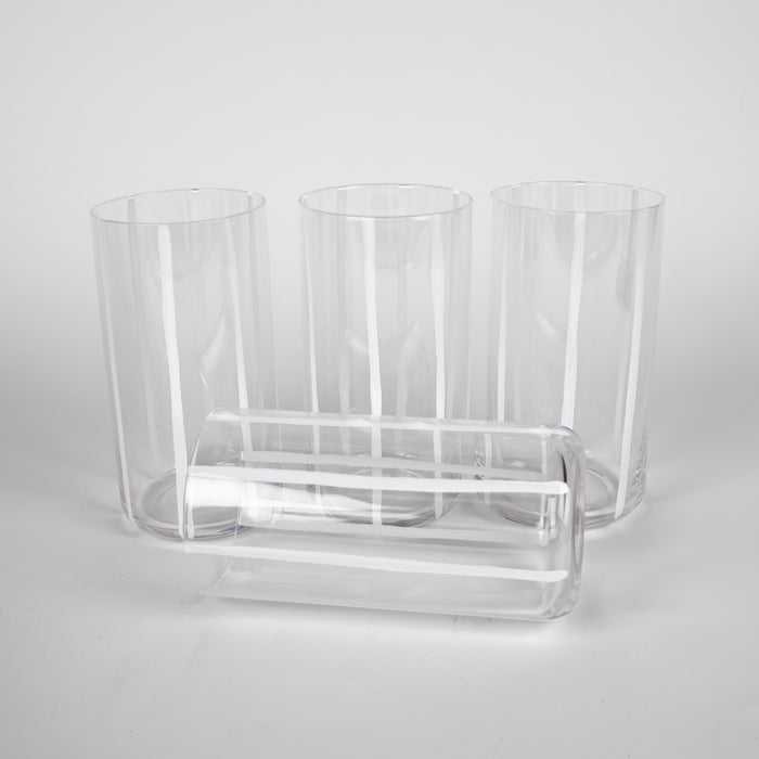 STRIPE 4PCS HIGHBALL TUMBLR WHITE (202016458)