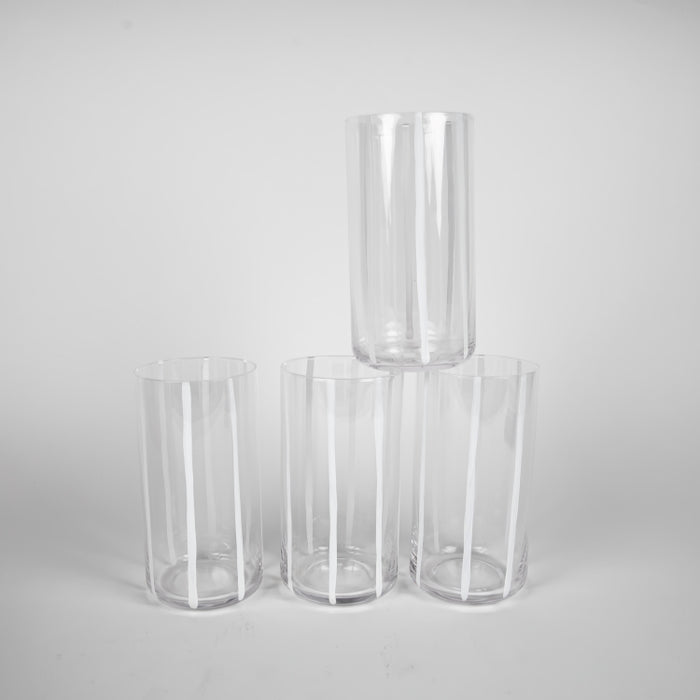 STRIPE 4PCS HIGHBALL TUMBLR WHITE (202016458)