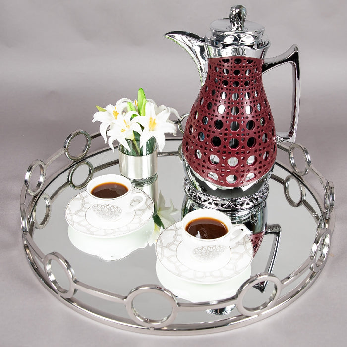 JIEGUAN VACUUM FLASK 1LITER MAROON/SILVER (202035076)