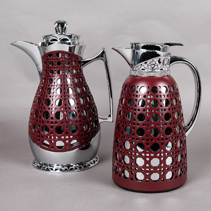 JIEGUAN VACUUM FLASK 1LITER MAROON/SILVER (202035076)