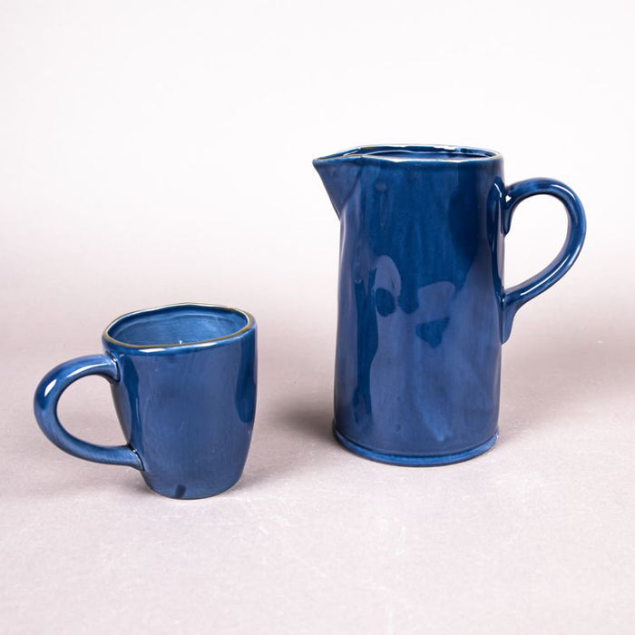 MERCURY CERAMIC JUG 19X12.5X20.5 INDIGO (202028849)