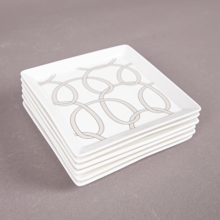 FOSUNY SET 6  SQUARE DISH 13X13CM GREY/WHITE (202029014)