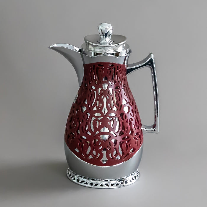 JIEGUAN VACUUM FLASK 1 LITER MAROON/SILVER (202035046)