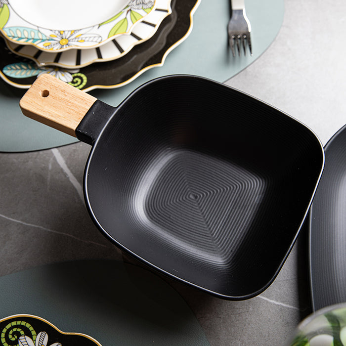 LINEAR TEXTURE MEDIUM BOWL SERVER STICK BLACK (202044358)