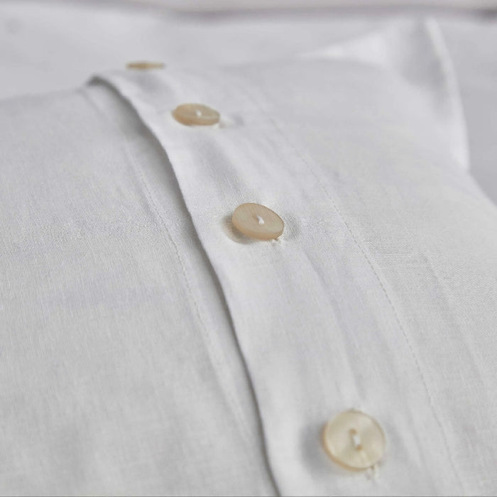 MURO 3 PCS DUVET COVER SET 260X220 WHITE COTTON LINEN (327135296)